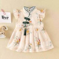 Baby Summer Wear Thin Cheongsam Dress Small Children's Clothing Thin Baby Girl 100 Days Dress Years Old Sleeveless Skirt ULr4