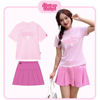 Baby Tee Hồng Nơ Áo Thun Nữ Premium Local Brand TNC Set Đồ Dễ Thương Chân Váy Xếp Ly "Gift Of Love" [COOL-TECH COTTON]