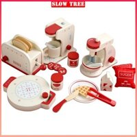 [Baby & Toys] Đồ chơi nhà bếp Đồ chơi giả vờ bằng gỗ Máy làm kem Mô phỏng Bộ đồ chơi nhà bếp Máy làm bánh mì
