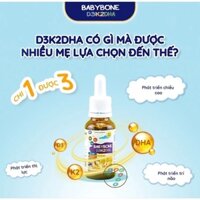 Babybone D3K2DHA dùng cho trẻ em cần bổ sung vitamin D3 và vitamin K2 MK-7. Trẻ em đang trong giai đoạn phát triển.