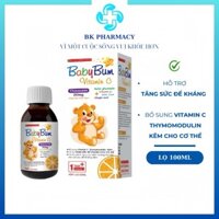 BabyBum Vitamin C, Giúp hỗ trợ tăng cường sức đề kháng và bổ sung vitamin C, thymomodulin, và kẽm cho cơ thể (lọ 100ml)