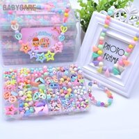 Babycare Có hàng sẵn 9 Set Trẻ Em Vòng Tay Trang Sức Làm Bộ Hạt Xếp Hình Giáo Dục Tự Đồ Chơi Với 24 Lưới Cho Bé Gái