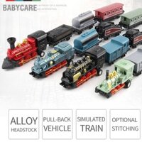 Babycare Tàu Hơi Nước Đồ Chơi Mô Hình Hợp Kim Vintage Kéo Lại Tu Luyện Tay Khả Năng Giáo Dục Xe Lửa Cho Trẻ Em
