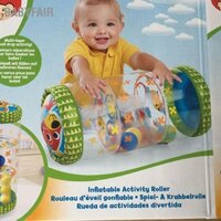 Babyfair Con lăn bơm hơi PVC Đồ chơi bò phát triển sớm cho trẻ sơ sinh có bóng và chuông dành từ 3 tháng đến tuổi