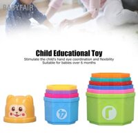 Babyfair Đồ chơi xếp ly chồng Số đầy màu sắc Chữ cái Giáo dục sớm Bộ đồ xây dựng cho bé dành 6 tháng trên