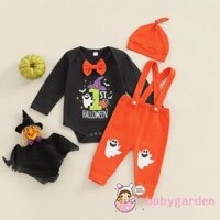 Babygarden-hộ Áo Liền Quần In Số Kèm Mũ In Hình Ma Halloween Cho Bé Trai