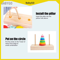 BabyGo Tháp Hà Nội 10 Chiếc Đồ Chơi Xếp Hình Bằng Gỗ Logic Có Hộp Bảo Quản Cho Bé Từ 5 Tuổi Trở Lên