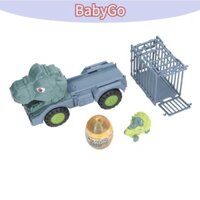 BabyGo Xe tải khủng long Hãng vận chuyển xe sống động tinh tế có trứng và kéo cho bé trai gái