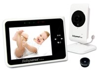 Babysense Video Baby Monitor 3.5 Inch Screen - Wide Angle Lens Included, Night Vision, Talk Back, Room Temperature, Lullabies, White Noise, Long Ra...