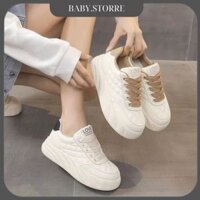 Baby.storre2 Giày Thể Thao Nữ chữ LOVE Đế Bánh Mì Mềm 4cm Trần Trám Cao Câp trẻ trung năng động giày nữ