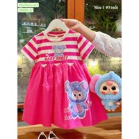 BABYTHREE- Điệu kids- Đầm Cinamollrol xanh-BABYTHREE sọc hồng xoè điệu cho bé gái 10-40kg