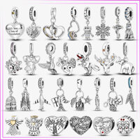 Bạc 925 Chị Em Thiên Thần Cú Bông Tuyết Hạt Mèo Chó Đối Tác Quyến Rũ plata de ley 925 Cho Ban Đầu Vòng Tay Nữ Trang Sức