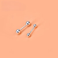 Bạc 925 Đậu Hà Lan Hai Đầu Bóng Vít Nút Bông Tai Sang Trọng Tất Cả Trận Đấu Bông Tai Móc Tai Phụ Kiện