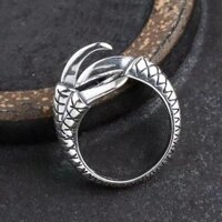 Bạc 925 Retro Độc Đáo Độc Đáo Nam Nhẫn Trống Giá Đỡ Đại Bàng Móng Vuốt Hổ Dát Sáp Ong Hổ Hổ Hổ Hổ Phách Nhẫn Giá Đỡ Emp101202Zz