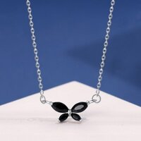 [Bạc 925] Vòng cổ DAMILA cánh bướm đen độc đáo thời trang nữ - Pansy Silver