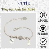 [Bạc 9999] [Hộp đẹp] Vòng mỳ 5 bi bạc ta 9999 CutieBaby vòng bạc, lắc bạc cho bé từ 0 tháng tuổi