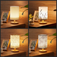 Bắc Âu Gỗ Chắc Chắn Vải Trang Trí USB Đèn Bàn Đầu Giường Đèn Đọc Sách Trang Trí Nhà Cửa Đèn Ngủ