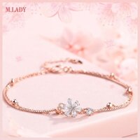 [Bạc Cao Cấp S925] Lắc Tay Bạc Nữ - Hoa Anh Đào - Vòng Tay Bạc Sterling M.Lady Jewelry (MLJ)