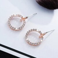 [BẠC HANDMADE] Bông Tai Bạc Tròn Kết Hợp Đá Nhân Tạo - SI106