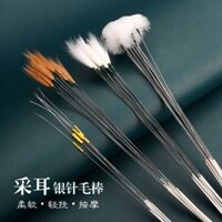 Bạc Kim Dụng Cụ Chọn Tai Lông Dính Tai Chọn Lông Vũ Tai Thìa Lông Ngỗng Lông Gà Cần Cẩu Lông Đuôi Ngựa Tai Chọn Tech