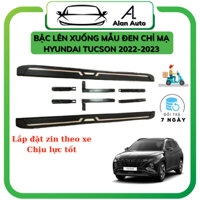 Bậc lên xuống xe Hyundai Tucson 2022-2024, Bệ bước chân mẫu đen đúc chỉ inox ,mẫu chỉ gương cao cấp. Chắc chắn bền bỉ