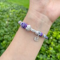 Bạc Nguyên Chất Nhỏ Ruyi 999 Vòng Tay Đôi Handmade Dệt Niche Bạc Nguyên Chất Dệt 2.12 VQSS