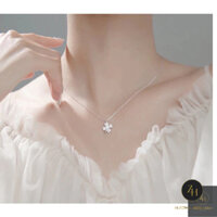 [Bạc s925] Dây chuyền bạc nữ Hương 925 Gold Silver, vòng cổ cỏ 4 lá đính đá bạc 925 Phong cách Hàn Quốc