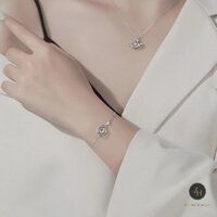 [Bạc s925] Lắc tay bạc 925 đính đá mặt trăng Moonstone Cao Cấp