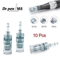 Bác sĩ Bút M8 Kim Hộp Mực Điện Derma Bút Bayonet Hộp Mực 10 Chiếc 16 / 36 / Nano Hình Xăm Micro Kim Đầu Derma Tem
