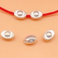 Bạc Sterling May Mắn Rời Hạt 999 Bạc Nguyên Chất 3D Cứng Bạc Thỏi DIY Tay Dệt Vòng Tay Phụ Kiện Trang Sức 3.25