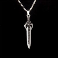 Bạc Thái Phong Cách Mới Đạo Giáo Đồng Thanh Kiếm Mô Hình Mặt Dây Chuyền Nam Vòng Cổ Retro Niche Độc Đáo Độc Đáo Tất Cả Trận Đấu Áo Len Dây Xích