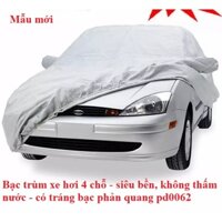 Bạc trùm xe hơi 4 chỗ - siêu bền, không thấm nước - có tráng bạc phản quang - bạc phủ chống nắng xe oto pd0062