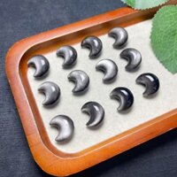 Bạc Tự Nhiên Obsidian Mặt Trăng Lỗ Ngang Mới Tự Làm Vòng Tay Tinh Tế Quà Tặng Chúc May Mắn Giàu Có Kèm Theo