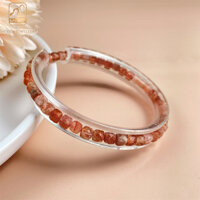 Baceda Pha Lê Tự Nhiên Vàng Sunstone Mặt Cắt Mini Cube Hạt Vòng Tay Tích Cực Cho Nữ Quà Tặng Có Giấy Chứng Nhận