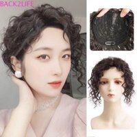 Back2life Head Top Hair Patch, Wool Curl Wig Tóc giả tổng hợp Tóc giả nữ, Phần mở rộng tóc lụa ngô lông tơ vô hình Không dấu vết Tóc xoăn ngắn Tăng khối lượng tóc