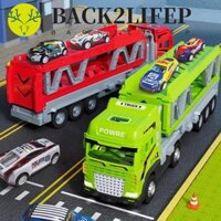 Back2lifep Xe vận chuyển quán tính, Xe đẩy lùi lưu trữ xe đẩy điện quỹ đạo, Xe vận chuyển giáo dục Xe kỹ thuật Xe tải Double Decker Trailer Đồ chơi cho bé trai