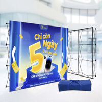 Backdrop Di Động, Khung Backdrop Di Động Bạt Hiflex băng dính gai kích thước 2.3mx2.3m và 2.3mx3m | MOD