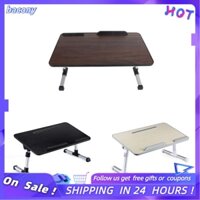 Bacony Bed Folding Table Aluminium Alloy Skid Resistance Double Baffle Lap Standing Desk for Home Dormitory