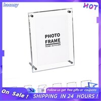 Bacony Transparent Photo Frame Acrylic Picture to Display  and Photos with Metal Rack