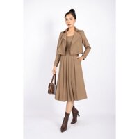 BAD92718 - Áo khoác công sở vải dạ dáng croptop vạt chồng cài cúc - PANTIO