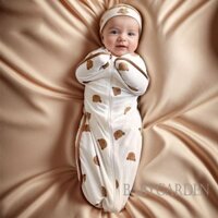 Baga-baby Gấu In Túi Ngủ Chống Dính Dây Kéo Đôi Đóng Cửa Trẻ Sơ Sinh Swaddling Túi Ngủ