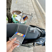 Baga lưới Xiken Inox Sáng Bóng có TEM gắn xe máy Sirius / Fu Led / Wave A / Wave RSX / Wave Nhỏ / Exciter...