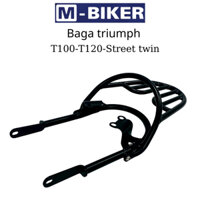 Baga triumph T100-T120-Streettwin chính hãng Mbiker sơn tĩnh điện đen bóng có vị trí gắn thùng sau.