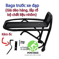 Baga trước (giá đèo hàng) xe đạp hợp kim nhôm cao cấp. Lắp trước xe đạp leo núi, lắp phanh V. KÈM ỐC