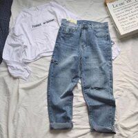 Baggy jean rách gối