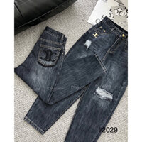 Baggy QC 2029 đậm rách  gối thêu túi sau