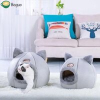 Baguo Giường Mèo Ấm Áp Dễ Thương Giỏ Hang Động Thoải Mái Có Thể Giặt Được Chó Con Chuồng Chó Nhà