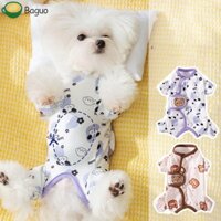 Baguo Puppy Quần áo bốn chân họa tiết gấu Bộ đồ ngủ chống lạnh cho thú cưng cho mùa thu đông