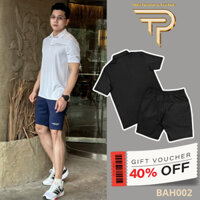 [BAH002]Bộ quần áo polo thể thao nam vải caro nhập khẩu QC, mềm, thoáng mát, co giãn 4 chiều