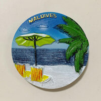 Bãi Biển Maldives Ba Chiều Sơn Tủ Lạnh Miếng Dán Nam Châm Nhãn Dán Phong Cảnh Thế Giới Thành Phố Du Lịch Quà Lưu Niệm